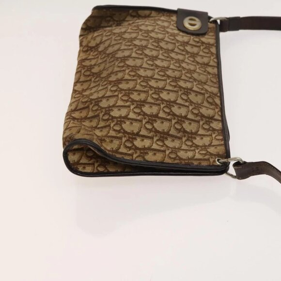 Christian Dior Trotter Canvas Shoulder Bag Brown Gold Auth 124990 - Picture 6 of 14